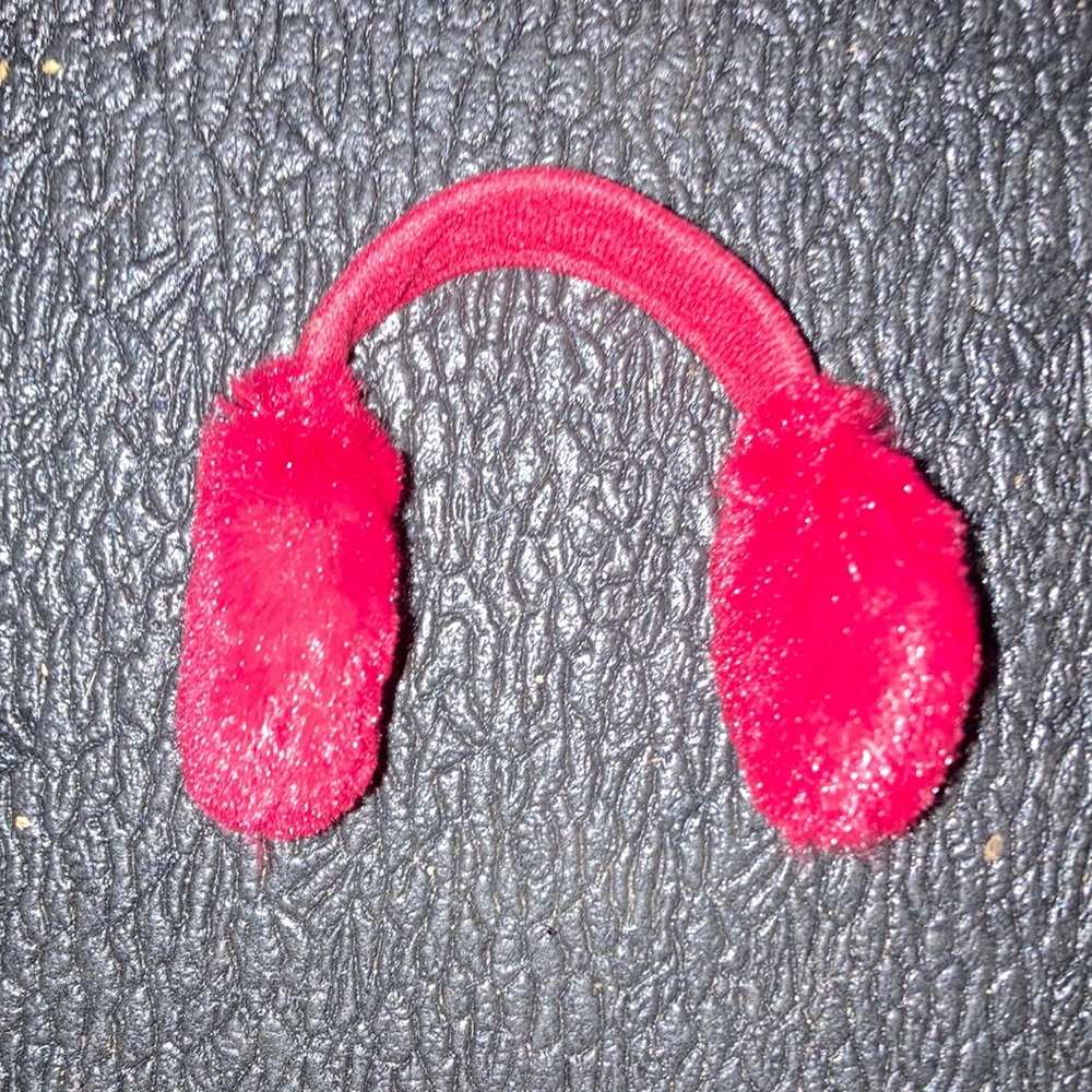 🪵🥃 Maker’s Mark Bourbon Red Faux Fur Mini Ear Muffs Warmer for Bottle 🥃🧊